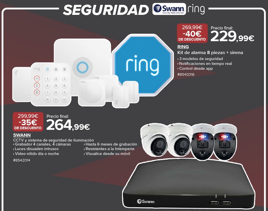 Seguridad: Ring Kit alarma 8  piezas / Swann CCTV Sistema de seguridad