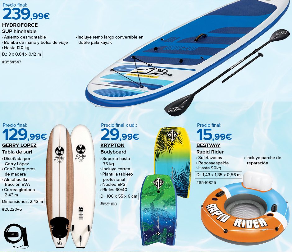 SUP , tablas de surf y más