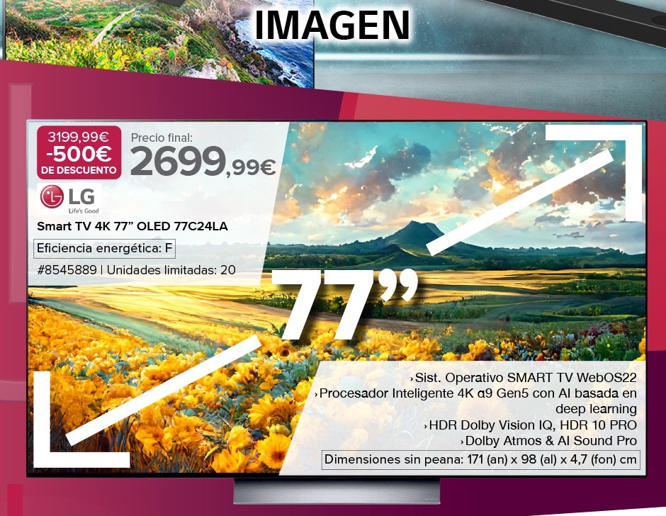 Smart TV 4K 77 pulgadas OLED