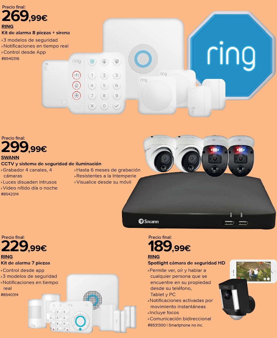 Seguridad: Ring Kit alarmas / Swann CCTV