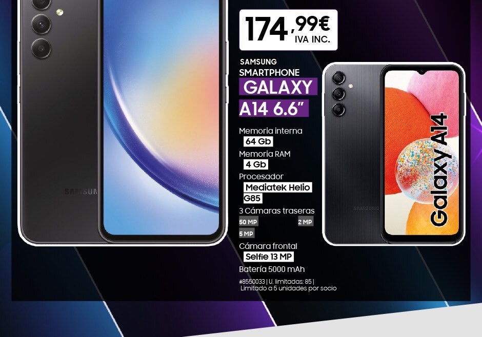 Nuevos modelos: Samsung Galaxy A14 6,6 pulgadas