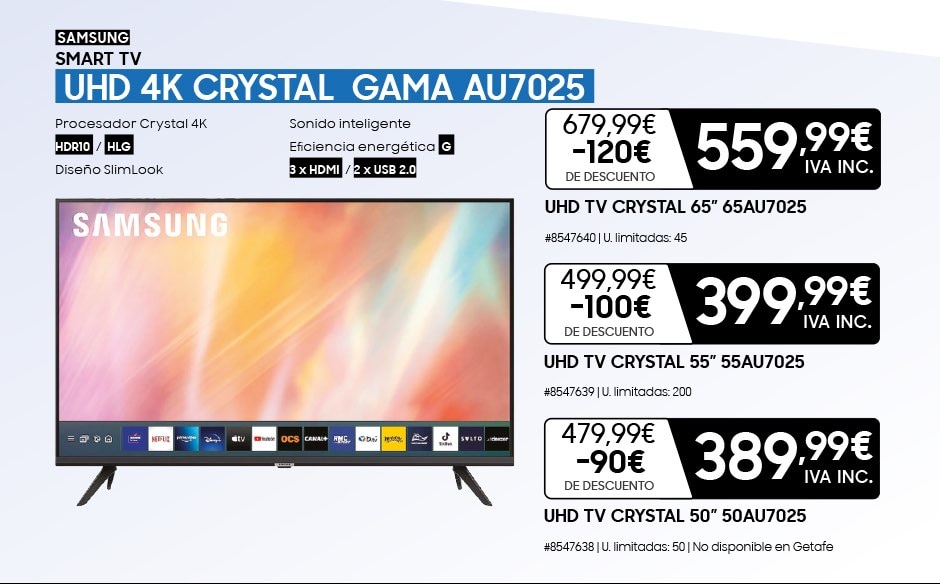 SmartTV UHD 4K Crystal gama AU7025